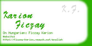 karion ficzay business card